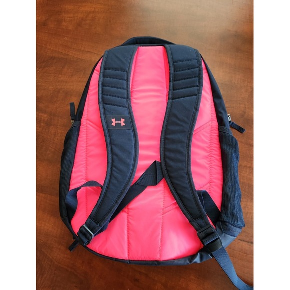 UNDER ARMOUR UA Hustle 3.0 Backpack Storm Laptop School Bag Grey/Pink - Picture 2 of 7